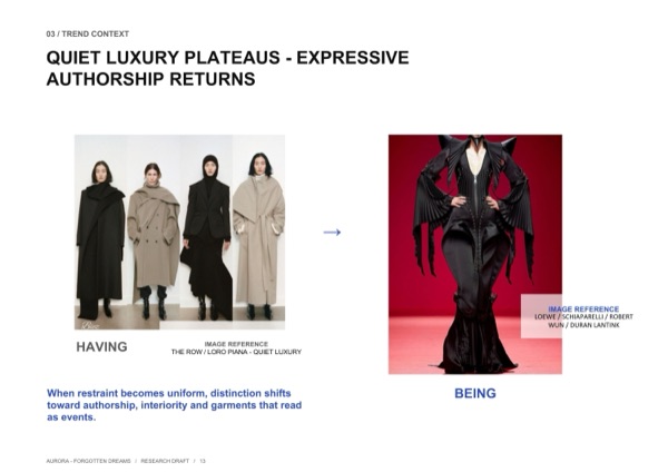 Xa xỉ lặng lẽ chững lại: The Row và Loro Piana bên cạnh Loewe, Schiaparelli, Robert Wun và Duran Lantink như đối trọng kịch tính.