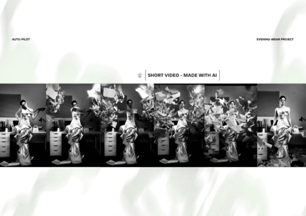Short-film stills from an AI-generated video for the project.