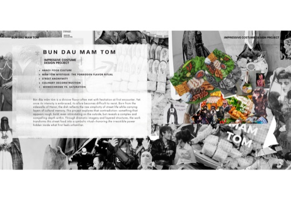 Project title spread: Bun Dau Mam Tom, on the dish's food ritual.