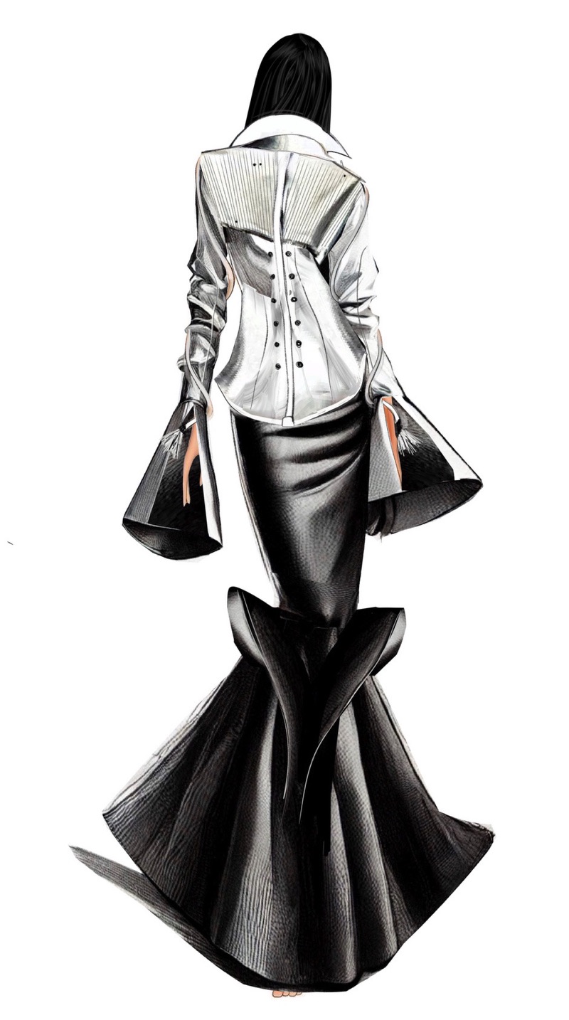 Back illustration of the look