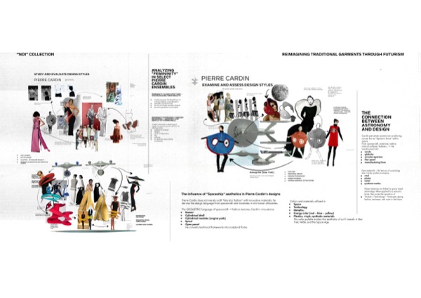 Pierre Cardin research: sculptural femininity and space-age silhouettes analysed.