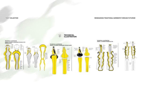 Technical illustration spread detailing the three modernised design constructions.